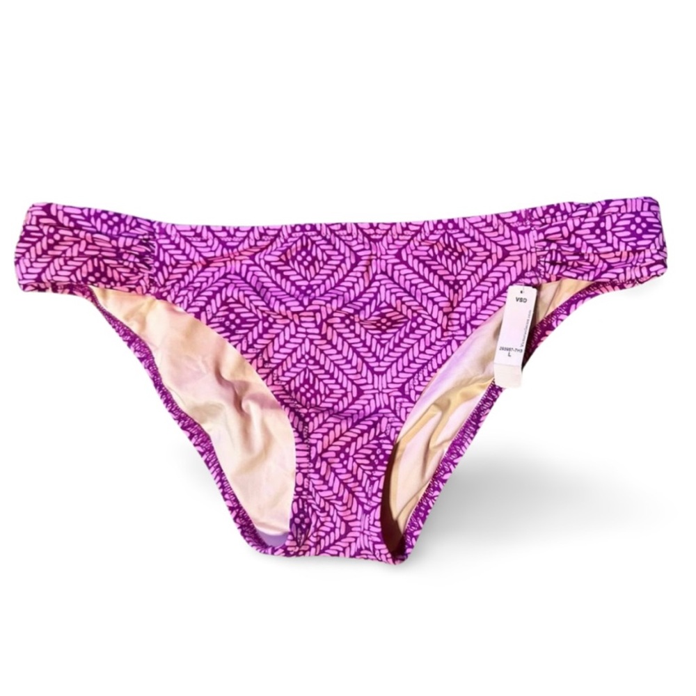 NEW Victoria’s Secret PINK Pattern Bikini Bathing Suit Bottom L Large With Liner